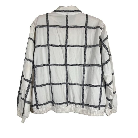 Koret Francisca Floral Jacket L White Full Zip Embroidery Checks Retro Classic - Picture 4 of 14